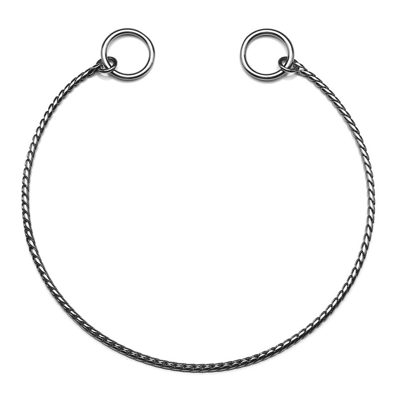 Mogoko Stainless Steel Dog Choke Chain Collar, Puppy Metal Snake Chain Slip Collar Pet Titan Training Walking Choker (Black;24.0"*5.0mm) - Image 3